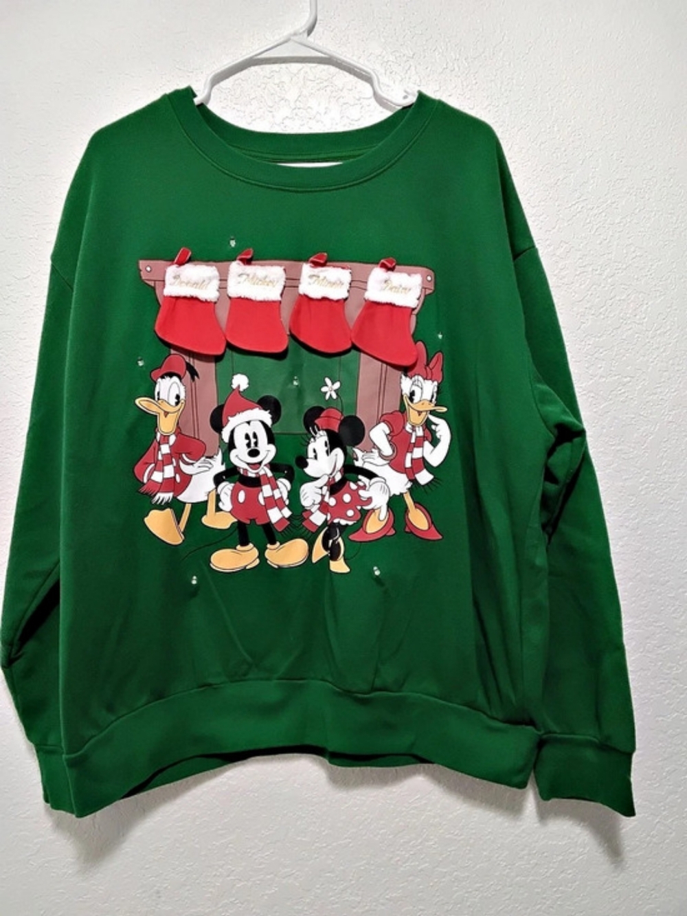 Disney Mickey Mouse Holiday Graphic Sweatshirt XXL Green